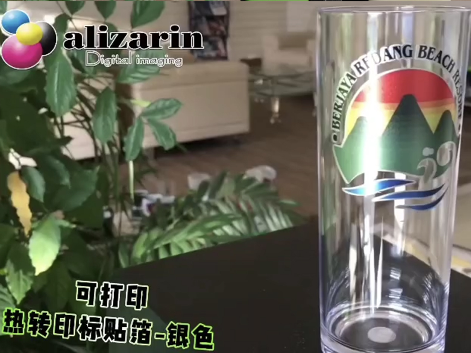 分步视频教程：有机玻璃水杯的热转印 （由罗兰 喷墨喷切一体机 VS300i打印)